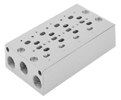 V44/V45 Mini ISO valfleri için modüler alt tabanlar ve uç plakalar