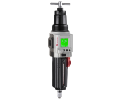 Excelon Plus filtre/regülatör, 3/8 PTF, 5 µm, 0,3-10 bar, otomatik tahliye, entegre elektronik basınç sensörü