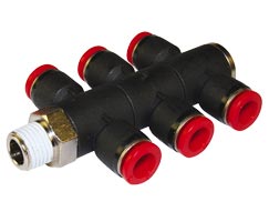 Pneufit C geçmeli bağlantı parçası, 3x üniversal adaptör, tişört, R1/2, 8mm