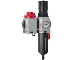 Excelon Plus filtre/regülatör ve kesme vanası kombinasyon ünitesi, G1/2, braket ve göstergeyle birlikte manuel tahliye