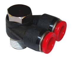 Pneufit C geçmeli bağlantı parçası, branşman adaptörü, dirsek, R1/2, 12mm