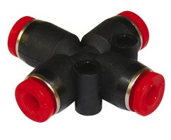 Pneufit C geçmeli bağlantı elemanı, rakor, çapraz, 8 mm