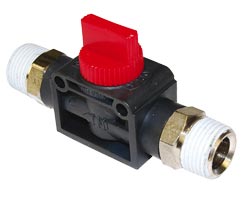 Pneufit C 3/2 shut-off valve, straight, R1/8