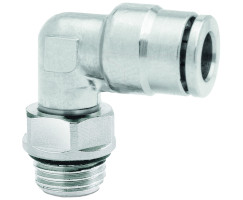 Pneufit 10 geçmeli bağlantı parçası, döner adaptör, dirsek, G1/8, 8mm