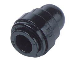 Pneufit D asetal geçmeli bağlantı parçası, kapak (dişi fiş), düz, 12 mm
