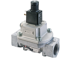 70301 serisi inline popetli tip solenoid valf, G1/2, 2/2, NC, solenoid pilot / yay geri dönüşlü