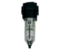 Excelon genel amaçlı filtre, G1/4, 5 µm, otomatik tahliye, uzun