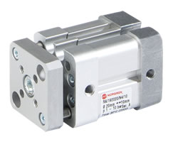 ISO kompakt çift etkili silindir, kılavuzlu, 20 mm çap, 30 mm strok